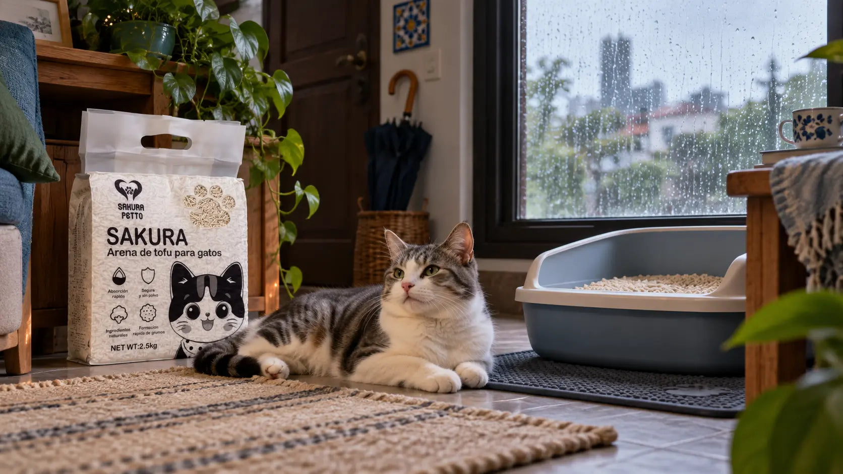 Temporada de lluvias en México: cómo cuidar a tu gato y mantener el arenero limpio y seco