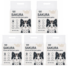 5pcs Arena De Tofu Vegetal Biodegradable Para Gato-prácticamente Sin Polvo SAKURA PETTO