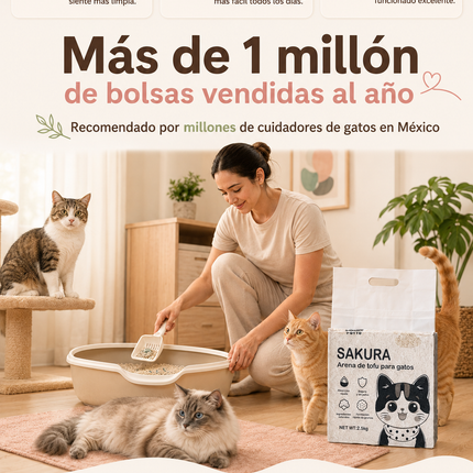 3pcs Arena Vegetal Biodegradable Para Gatos Con Tofu Vegetal 6lts