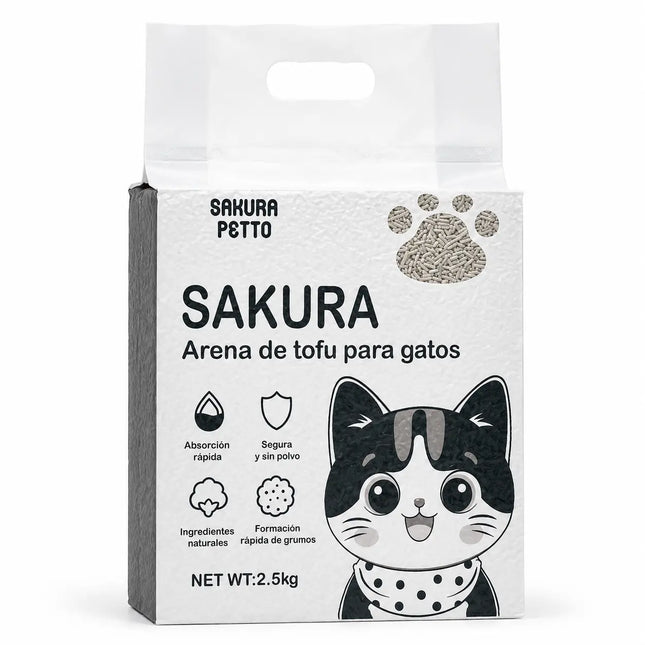 Arena Para Gatos Biodegradable Con Tofu Vegetal Sabores 6l SAKURA PETTO
