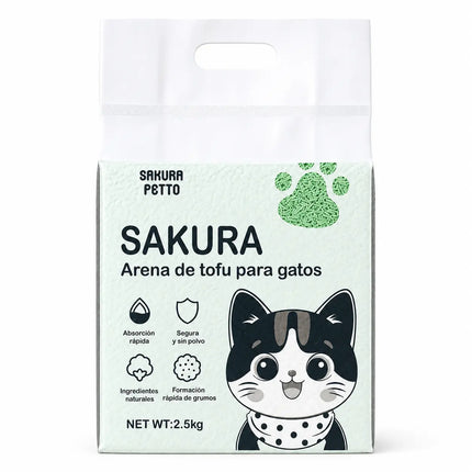 Arena Para Gatos Biodegradable Con Tofu Vegetal Sabores 6l SAKURA PETTO