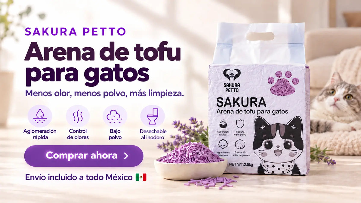 SAKURA PETTO arena de tofu para gatos con control de olores, bajo polvo y envío incluido a todo México