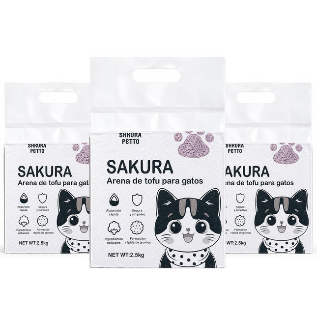 5pcs Arena De Tofu Vegetal Biodegradable Para Gato-prácticamente Sin Polvo SAKURA PETTO